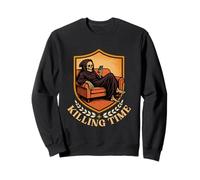 Just Killing Time Grim Reaper Doomscroll Dark Humor Brainrot Sweatshirt