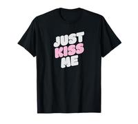 Just Kiss Me Flirty Retro Valentine Romantic Graphic Tee T-Shirt
