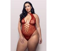 Just Kissed Plunge Halter Teddy - Queen Size