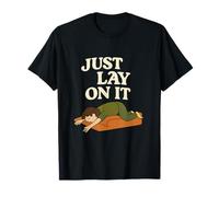 Just Lay On It Yoga Mindfulness Cartoon Mat Design T-Shirt