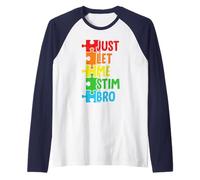 Just Let Me Stim Bro Autistic Brother Autism Awareness Raglan Baseball Tee