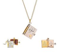 Just let them Book Necklace, Handmade Let them Love Book Pendant Necklace, Personalized BookNecklaces with Engraved Message, Inspirational Pendant Gift for Women Men Friend Lover (Mix)
