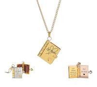 Just let them Book Necklace, Handmade Let them Love Book Pendant Necklace, Personalized BookNecklaces with Engraved Message, Inspirational Pendant Gift for Women Men Friend Lover (God)