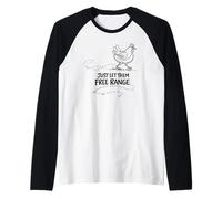 Just Let Them Free Range Hen Lover Backyard Flock Gift Raglan Baseball Tee