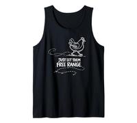 Just Let Them Free Range Hen Lover Backyard Flock Gift Tank Top