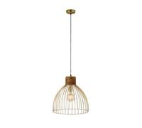 Just Light Ceiling Light Pendant Lamp Dining Room Light Kitchen Lamp Mango Wood Brass Height 120 cm