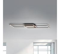 JUST LIGHT. GmbH Asmin LED ceiling light, CCT, black, 100x17.9cm