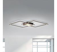 JUST LIGHT. GmbH Asmin LED ceiling light, CCT, black, 106x37cm