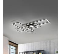 JUST LIGHT. GmbH Asmin LED ceiling light, CCT, black, 98.9x69.4cm