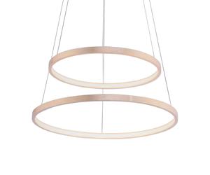 JUST LIGHT. GmbH Circle LED pendant light gold, two-bulb
