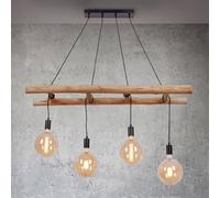 JUST LIGHT. GmbH Edgar hanging light made of wood, four-bulb