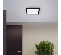 JUST LIGHT. GmbH Flat LED ceiling light, CCT, black, 29 x 29 cm
