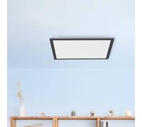 JUST LIGHT. GmbH Flat LED ceiling light, CCT, black, 45 x 45 cm