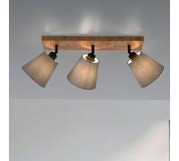 JUST LIGHT. GmbH Gerda Michel ceiling spotlight, 3-bulb, wood/fabric