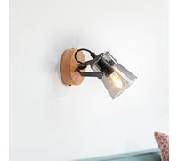 JUST LIGHT. GmbH Green Langström wall spotlight with glass shade