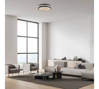 JUST LIGHT. GmbH Hanni LED ceiling light, black, iron, aluminium, crystal effect