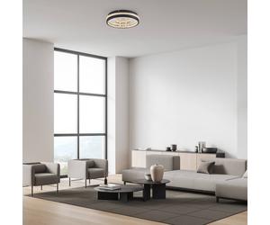 JUST LIGHT. GmbH Hanni LED ceiling light, black, iron, aluminium, crystal effect