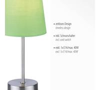 JUST LIGHT. GmbH Heinrich table lamp with green fabric shade