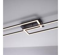 JUST LIGHT. GmbH Iven LED ceiling light, dimmable, black, 101.6x19.8cm