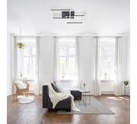 JUST LIGHT. GmbH Iven LED ceiling light, dimmable, black, 53 x 53 cm