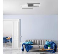 JUST LIGHT. GmbH Iven LED ceiling light, dimmable, black, 60.5 x 32.5 cm