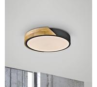 JUST LIGHT. GmbH JUST LIGHT. Bila LED ceiling light, black, Ø 32 cm, wood