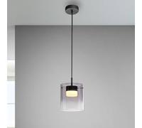 JUST LIGHT. GmbH JUST LIGHT. Elio LED pendant light, smoked glass, 1-bulb, black