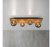 JUST LIGHT. GmbH JUST LIGHT. Green Stika ceiling light, long, 4-bulb, wood