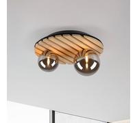 JUST LIGHT. GmbH JUST LIGHT. Green Stika ceiling light, round, 2-bulb, wood