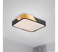 JUST LIGHT. GmbH JUST LIGHT. LED ceiling light Bila, black, 32x32 cm, wood