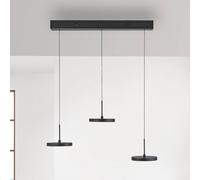 JUST LIGHT. GmbH JUST LIGHT. LED pendant light Plata, black, 3-bulb, 3,000 K