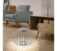 JUST LIGHT. GmbH JUST LIGHT. LED table lamp Akuba grey-beige 37cm bamboo