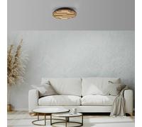 JUST LIGHT. GmbH LED ceiling light, acoustic, Ø 38 cm, natural wood, metal