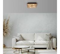 JUST LIGHT. GmbH LED ceiling light, acoustic, 30 x 30 cm, natural wood, metal
