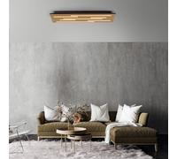 JUST LIGHT. GmbH LED ceiling light, acoustic, 80 x 30 cm, natural wood, metal