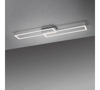 JUST LIGHT. GmbH LED ceiling light Iven, steel, dimmable, 101.6x19.8cm