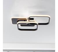JUST LIGHT. GmbH LED ceiling light Sevent, angular, 3,000 K, black