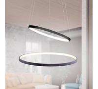 JUST LIGHT. GmbH LED pendant light Circle, anthracite, 2-bulb