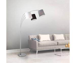 JUST LIGHT. GmbH Melvin floor lamp, three-bulb, black/grey/white
