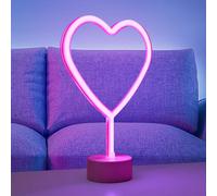 JUST LIGHT. GmbH Neon Heart LED table lamp, battery-powered