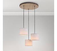 JUST LIGHT. GmbH Pendant light Bark, 3-bulb, rondel