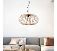 JUST LIGHT. GmbH Racoon hanging light with wooden shade