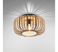 JUST LIGHT. GmbH Racoon wooden ceiling lamp, thick struts, Ø 42cm