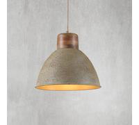 JUST LIGHT. GmbH Samia pendant light, mango wood, beige textured finish
