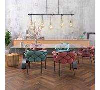 JUST LIGHT. GmbH Tamara hanging light, five-bulb, brass/black