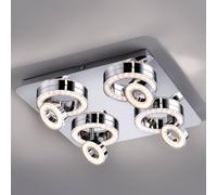 JUST LIGHT. GmbH Tim square LED ceiling lamp with 8 rings