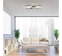 JUST LIGHT. GmbH Trooper LED ceiling light, white, black, iron