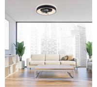 JUST LIGHT. GmbH Venika LED ceiling fan, black CCT, remote control, Ø 48.6 cm