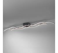 JUST LIGHT. GmbH Wave LED ceiling lamp 3,000 K 137.5 x 16 cm black