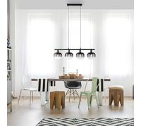 JUST LIGHT. GmbH Zea pendant light, 4-bulb, smoky grey/black, glass, E14